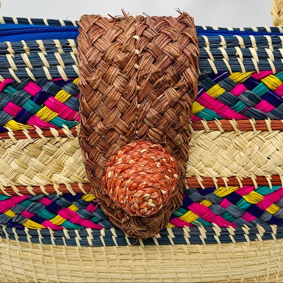 BOHO Straw Colorful Woven Purse - Picture 2 of 8